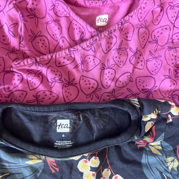 Floral and Strawberry Toddler Long Sleeve Dresses - Picture 2 of 3